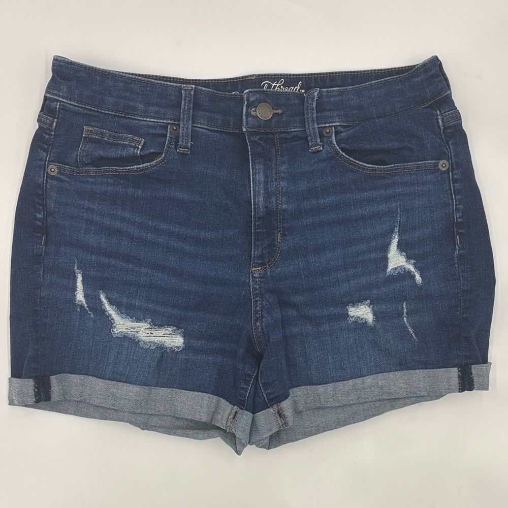 Universal Thread High Rise Midi Distressed Shorts